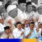 Caption: H.Slamet Junaidi pose bersama ulama' dan tokoh usai daftar Bacabup Sampang ke kantor DPC Partai Gerindra dan PKB, (dok. regamedianews). 