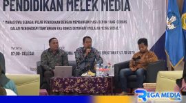 Caption: berlangsungnya pendidikan melek media yang digelar BEM FIP UTM, (dok. regamedianews). 
