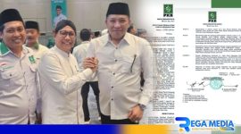 Caption: H.Slamet Junaidi - Ra Mahfud terima SK rekomendasi dari DPP PKB, (dok. redaksi). 
