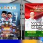 Caption: dua pamflet ajakan mengantarkan pendaftaran ke KPU dari masing-masing bapaslon, (dok. regamedianews). 