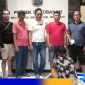 Caption: sejumlah polisi berpakaian preman, mengamankan pelaku narkotika di Mapolsek Sokobanah, (dok. Humas Polri). 