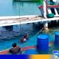 Caption: sejumlah nelayan Pulau Mandangin saat membantu mengevakuasi perahu yang tenggelam, (dok. regamedianews). 