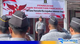 Caption: Kalapas Narkotika Kelas IIA Pamekasan saat pimpin upacara Hari Kesaktian Pancasila, (dok. regamedianews). 