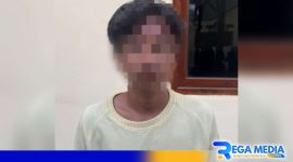 Caption: tersangka kasus  pencurian Hp, inisial (LA), saat diamankan Polres Sampang, (dok. Humas Polri). 