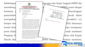 Caption: surat fraksi Golkar yang dilayangkan ke pimpinan DPRD Gorut, (dok. regamedianews). 
