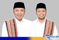 Caption: pasangan calon Bupati-Wakil Bupati Sampang nomor urut 02, H. Slamet Junaidi - KH. Ahmad Mahfud (Jimad Sakteh). 