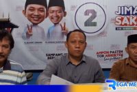 Caption: press conference tim pemenangan dari beberapa divisi paslon Jimad Sakteh, (dok. regamedianews). 