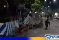Caption: screenshot video terjadinya kecelakaan saat balap liar di wilayah Sampang kota, (dok. regamedianews). 