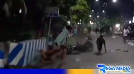 Caption: screenshot video terjadinya kecelakaan saat balap liar di wilayah Sampang kota, (dok. regamedianews). 