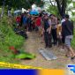 Caption: tampak kondisi korban tergeletak di jalan dan sekitar lokasi dipasangi garis polisi, (dok. regamedianews). 