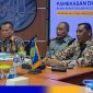 Caption: Kalapas Narkotika Pamekasan sambutan saat kunjungan dan inisiasi kerjasama, di Gedung Graha Utama Universitas Trunojoyo Madura. 