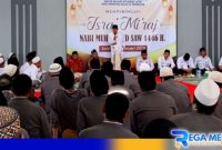 Caption: suasana saat berlangsungnya peringatan isra' mi'raj di lingkungan Lapas Narkotika Kelas IIA Pamekasan Jawa Timur. 