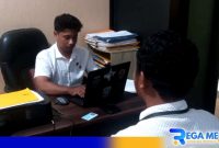 Caption: Jurnalis Rega Media Biro Gorontalo saat dimintai keterangan penyidik Polda Gorontalo, (dok. regamedianews). 