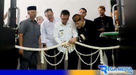 Caption: berlangsungnya peresmian gedung layanan IPJVT di RSUD H.Slamet Martodirdjo (Smart) Kabupaten Pamekasan. 