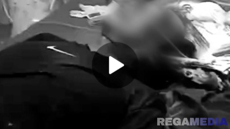 Caption: potongan video viral korban yang tertusuk moncong ikan marlin saat berada di Puskesmas, (dok. regamedianews). 