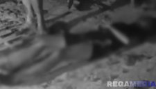 Caption: potongan video jasad korban inisial IR tergeletak di tanah dalam kondisi sudah meninggal dunia, (dok. regamedianews). 