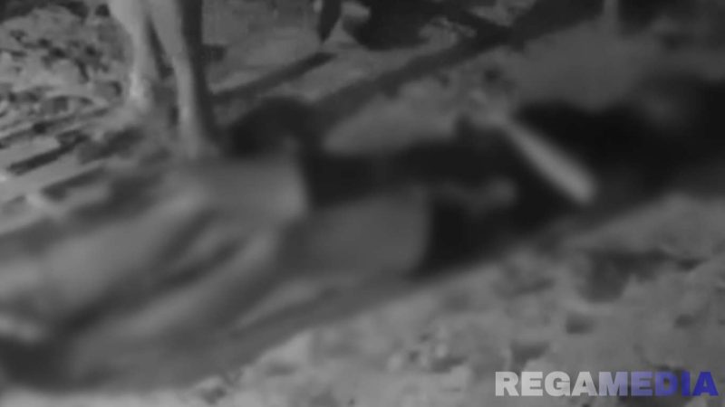 Caption: potongan video viral, korban inisial IR tergeletak di sekitar TKP dalam kondisi sudah meninggal dunia, (dok. regamedianews). 