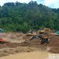 Caption: tampak sejumlah alat berat beraktivitas di lokasi pertambangan, di Desa Botudulanga Kecamatan Buntulia Kabupaten Pohuwato, (dok. regamedianews). 