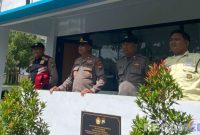 Caption: petugas keamanan kampus UTM terima sambang patroli Polres Bangkalan, (dok. regamedianews). 