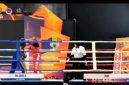 Caption: potongan video, berlangsungnya pertandingan atlet KONI Sampang cabor kickboxing diajang Porprov Jatim 2025, (dok. regamedianews). 