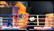 Caption: potongan video, berlangsungnya pertandingan atlet KONI Sampang cabor kickboxing diajang Porprov Jatim 2025, (dok. regamedianews). 