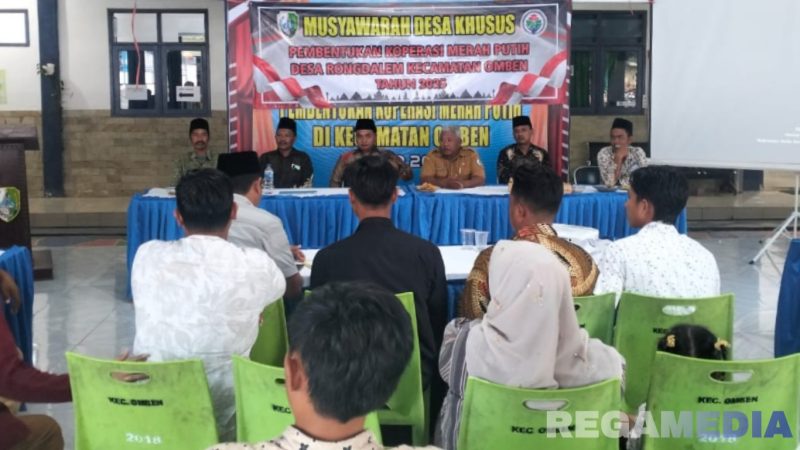 Caption: Musyawarah Desa Khusus dalam pembentukan pengurus Koperasi Desa Merah Putih Rongdalam, (dok. regamedianews). 