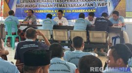 Caption: proses skrining rehabilitasi terhadap ratusan narapidana Lapas Narkotika Pamekasan. 