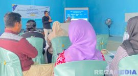 Caption: berlangsungnya bimtek dari Kemendes PDTT melalui Ditjen PDP, tentang desa peduli iklim dan desa tanggap bencana yang ramah anak. 