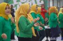 Caption: antusias ibu-ibu PIPAS korwil Madura saat mengikuti senam bersama Ketua PIPAS Jatim, di Lapas Narkotika Pamekasan. 