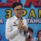 Caption: Muhamad Sulistiyo, sosialisasikan bahaya narkoba kepada siswa baru SMKN 3 Pamekasan yang mengikuti kegiatan MPLS. 