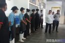 Caption: pengecekan kondisi kebersihan dan kelengkapan sarana prasarana (Dapur Sehat) Lapas Narkotika Pamekasan. 