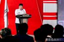 Caption: Bupati Sampang H.Slamet Junaidi sampaikan sambutan dan arahan kepada pengurus HIMASA UTM, (dok. Prokopim Pemkab Sampang). 