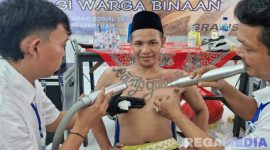 Caption: penghapusan tato warga binaan (narapidana) Rutan Sampang menggunakan metode teknik laser, (foto istimewa). 