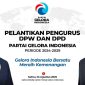 Caption: pamflet pelantikan Pengurus DPW dan DPD Partai Gelora Indonesia, (sumber: Gelora Media Center). 