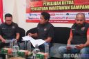 Caption: tiga calon Ketua PWS Periode 2025-2027 bersanding saat Musker Ke-VI, (dok. regamedianews). 