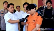 Caption: konferensi pers, polisi interogasi langsung Alvi Maulana tersangka pembunuhan Tiara. 