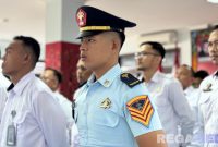 Caption: seluruh pegawai Lapas Narkotika Pamekasan, saat mengikuti apel virtual bersama Kemenkum HAM Imipas, (foto istimewa). 