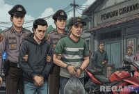 Caption: ilustrasi penangkapan maling sekaligus penadah motor curian ditangkap polisi, (dok. regamedianews). 
