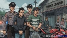 Caption: ilustrasi penangkapan maling sekaligus penadah motor curian ditangkap polisi, (dok. regamedianews). 