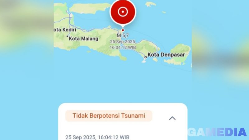 Caption: titik lokasi terjadinya gempa bumi, pada Kamis 25 September 2025, (sumber foto: BMKG). 