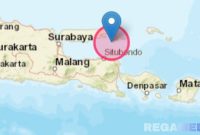 Caption: titik lokasi terjadinya gempa bumi, (sumber foto: Badan Meteorologi, Klimatologi, dan Geofisika / BMKG). 