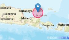 Caption: titik lokasi terjadinya gempa bumi, (sumber foto: Badan Meteorologi, Klimatologi, dan Geofisika / BMKG). 