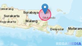 Caption: titik lokasi terjadinya gempa bumi, (sumber foto: Badan Meteorologi, Klimatologi, dan Geofisika / BMKG). 