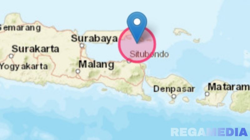 Caption: titik lokasi terjadinya gempa bumi, (sumber foto: Badan Meteorologi, Klimatologi, dan Geofisika / BMKG). 