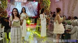 Caption: suasana kemeriahan grand launching 2BI Yours skincare, di Febria Cafe and Resto, (dok. regamedianews). 