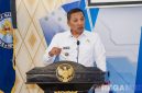 Caption: Bupati Sampang H Slamet Junaidi, sampaikan sambutan saat pembukaan kegiatan informasi dan edukasi advokasi P4GN, (sumber foto: Diskominfo Sampang). 