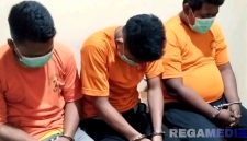 Caption: tiga tersangka kasus narkoba saat diamankan di Mako Polres Bangkalan, (dok. regamedianews).