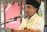 Caption: Bupati Bangkalan Lukman Hakim, sampaikan sambutan saat membuka talkshow pelatihan pembelajaran bagi guru dan kepala sekolah, (dok. regamedianews).