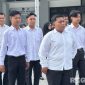 Caption: mahasiswa terpilih dari berbagai kampus di Jawa Timur, mengikuti apel penerimaan peserta magang di Lapas Narkotika Pamekasan, (dok. foto istimewa). 