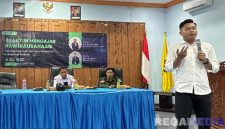 Caption: berlangsungnya program 'Praktisi Mengajar' untuk mata kuliah Kewirausahaan oleh FKIP Unira, (dok. Marshel, Rega Media).
